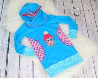 Hooded sweater LOU Owl Winter Owl Size 122/128