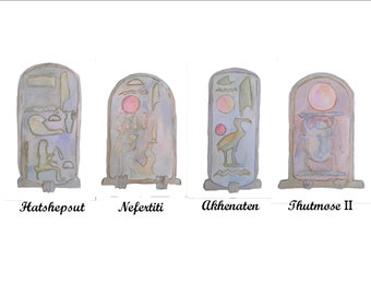 Egyptian Cartouche Digital Downloads Akhentaten Nefertiti Hatshepsut Thutmose II
