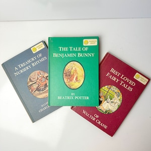 Vintage Children’s Books Two in One Books Set of 3 1960s Dandelion Library Books Babar Benjamin Button Fairy Tales Tom Thumb