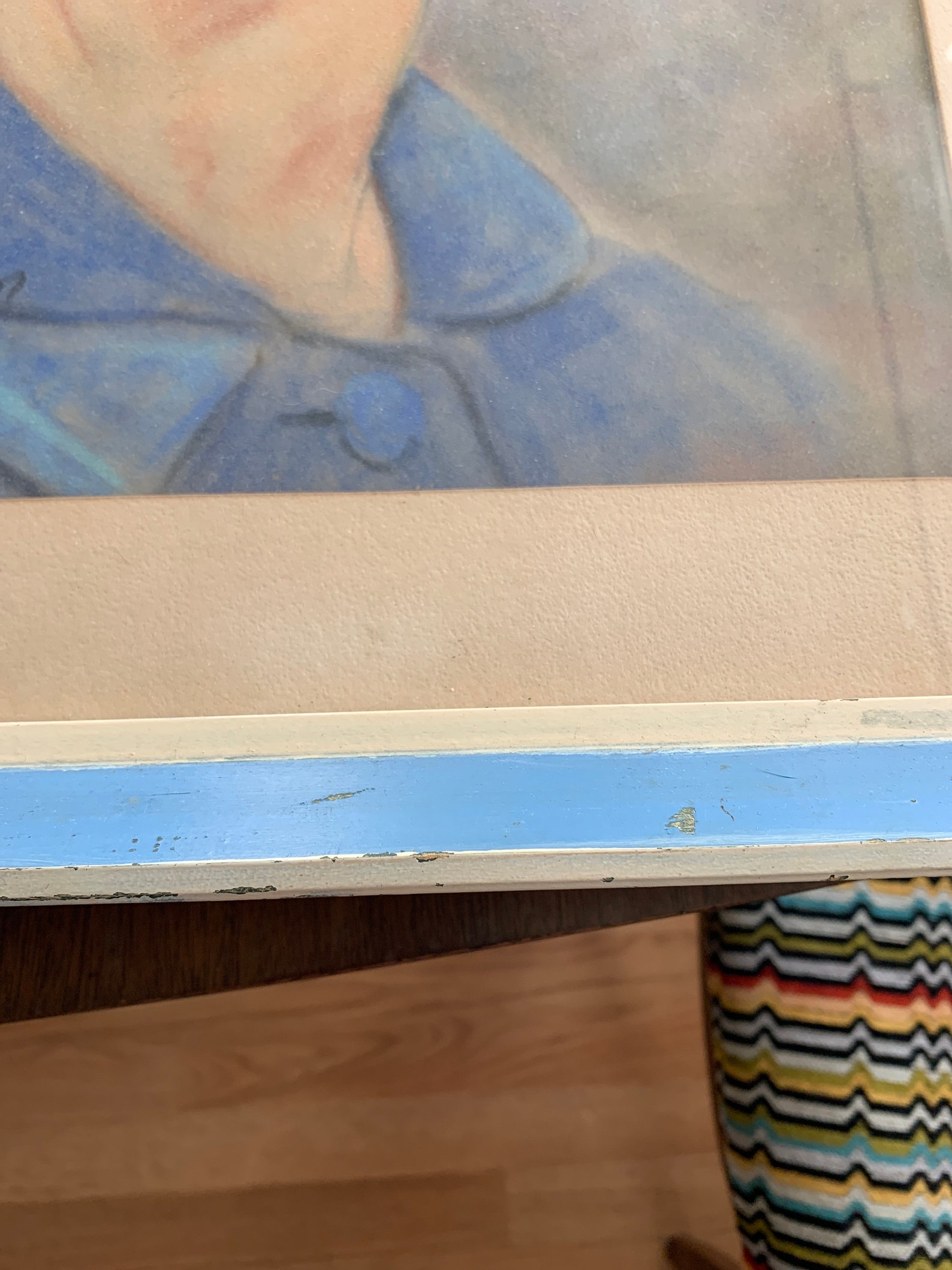 Vintage Chalk Art Portrait / Signed Art / Portrait of Woman / Etsy