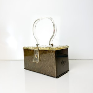 Vintage 1960s Lucite Box Purse Mid Century Fashion Accessory