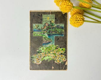 Edwardian Embossed Easter Postcard, 1910s Antique Ephemera