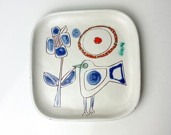 Susana Espinosa Pottery Bird Plate Mid Century Pottery Tray