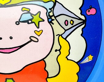 Peter Max Happy Metal Tray 1960s Pop Art Original