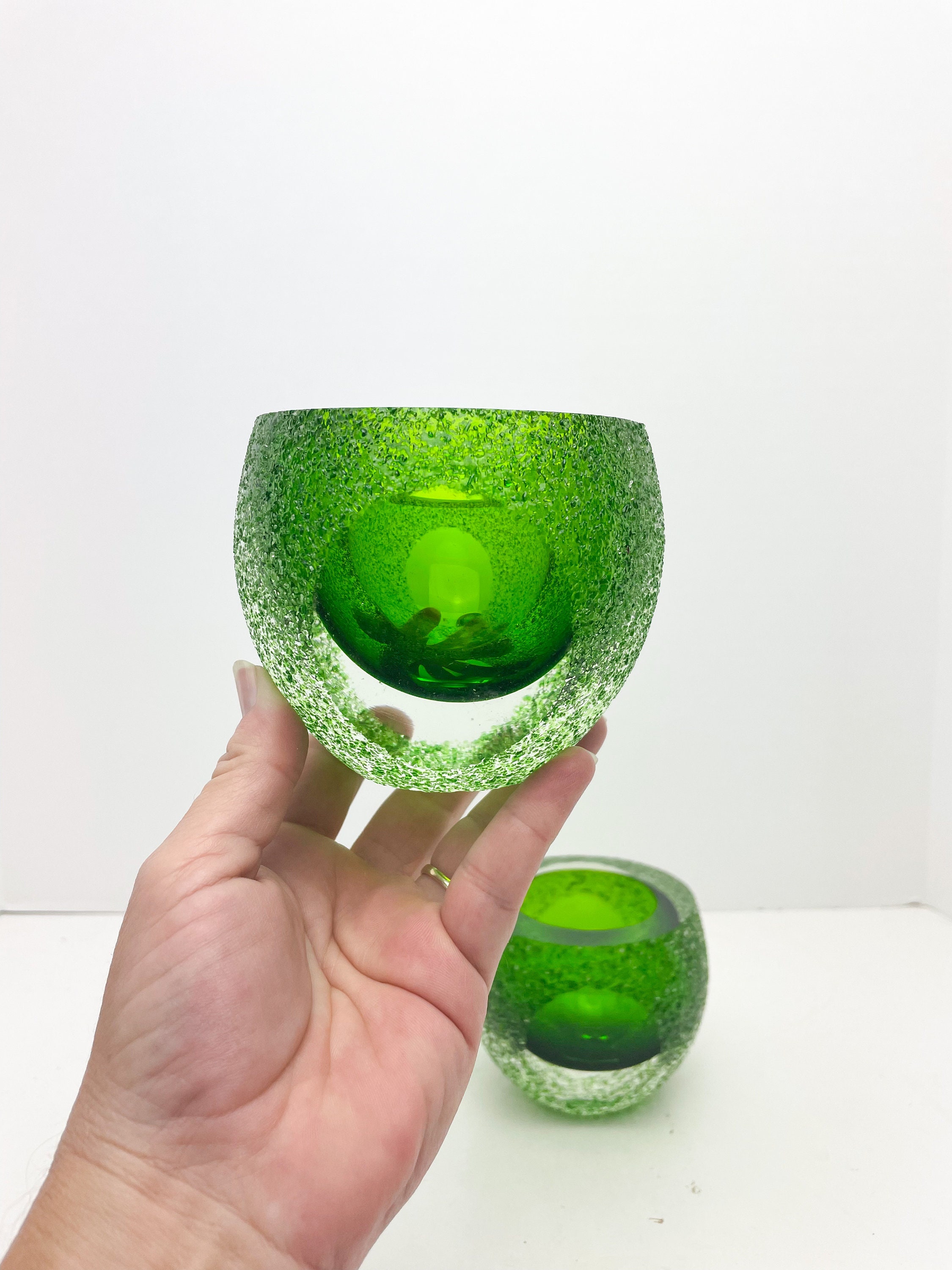 Murano Glass Candle Holder Pair MCM Candle Holders Vintage Art Etsy