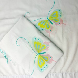 Vintage 1970s Martex Pillow Cases PAIR Hanae Mori Butterfly West Point Pepperell Bedding Bedroom Decor