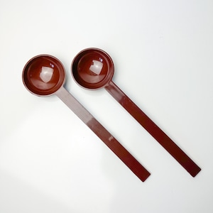 Vintage PAIR Dansk Brown Melamine Plastic Serving Spoon Utensil Made in Denmark Retro Kitchen Serveware 1980s