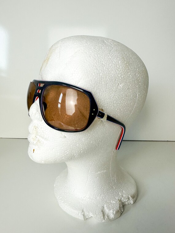 Vintage 1980s Red White Blue Ski Sunglasses Unise… - image 5