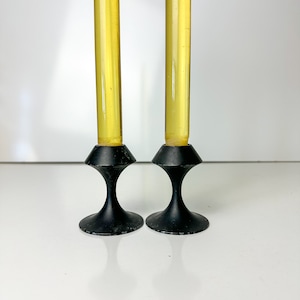 Vintage PAIR Lenox Metal Modernist Style Candlestick Holders Mid Century Modern Design Home Decor Minimalist