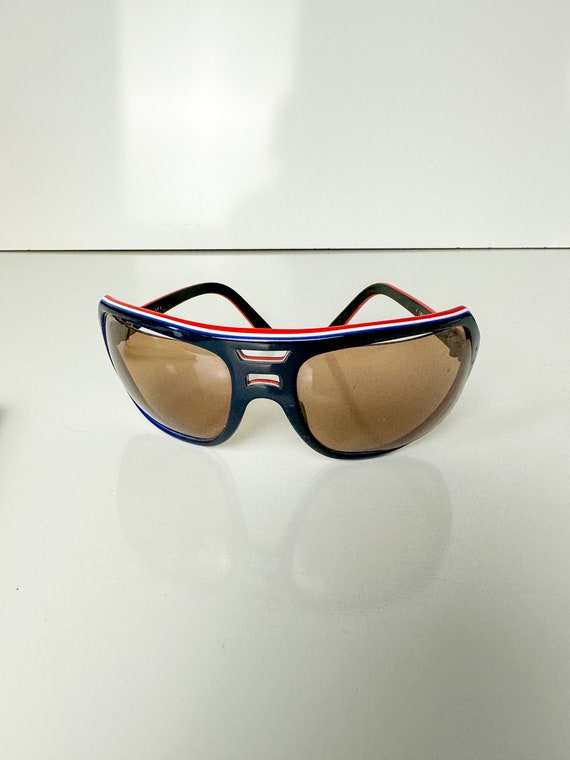 Vintage 1980s Red White Blue Ski Sunglasses Unise… - image 3