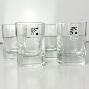 Vintage 1970s Liquor Shot Glasses Italian Crystal Glass Barware Set of 4 Luigi Bormiomli Light & Music Original Box