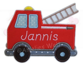 Fire truck Doodle embroidery file 13x18 16x26 18x30-3 sizes in one set Fire brigade