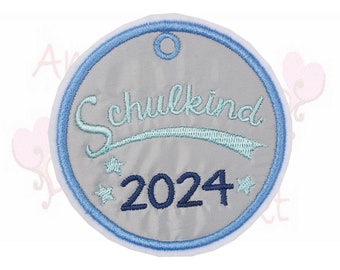 Schulkind 2024 - Reflektor Aufnäher - gestickt