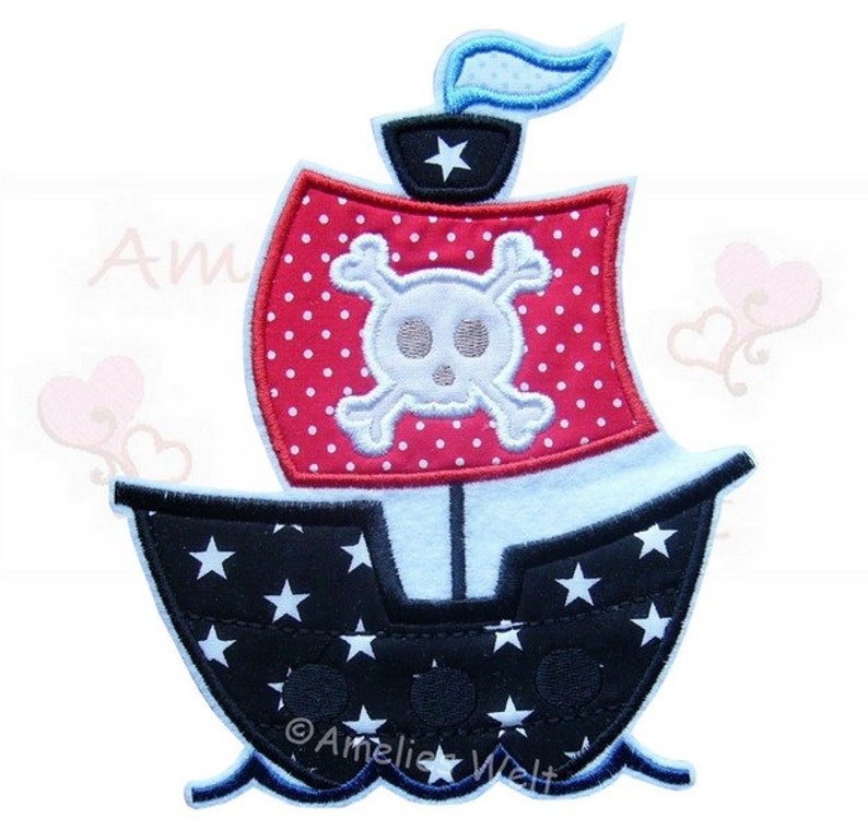 XXL EXTRA large pirate ship application patch ship image 1