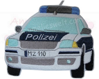 Patch application police car police car patrol car iron-on patch patch for school enrollment school cone school bag boys