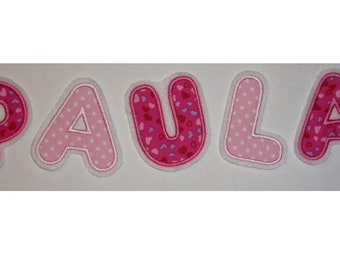 Buchstaben Buchstabe rosa pink  aufnäher stoffbuchstaben für mädchen