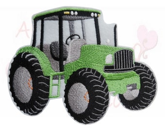 XL Traktor Trekker Aufnäher grün bügelbild applikation embroidery applique application stickapplikation patch kinder bauer