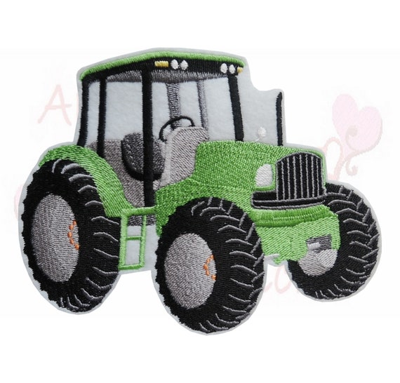 XL Traktor Trekker Aufnäher grün bügelbild applikation embroidery