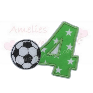 Birthday number with football number patch 1 - 9 application iron-on image