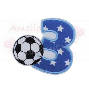 Birthday number with football number patch 1 - 9 application iron-on image