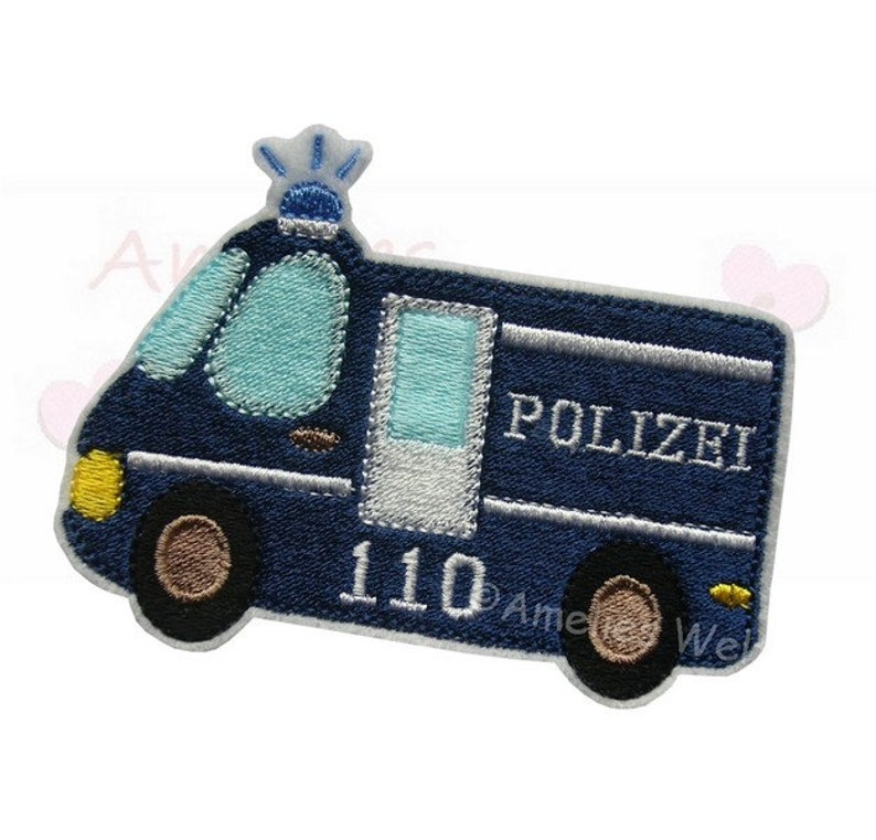 Polizei Bus Applikation Aufbügler Aufnäher Bild 1