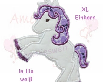Patch purple unicorn XL large embroidered application perfect for the school cone