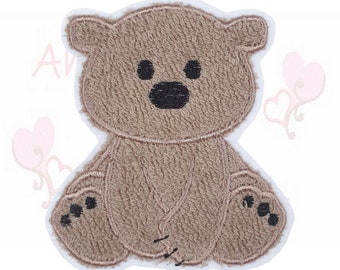 Bear applique patch shaggy - bear fabric applique embroidered in two sizes patch