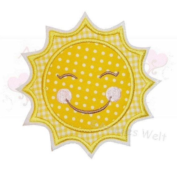 ♥Aufbügler♥Bügelmotiv♥Applikation Patch♥ Sonne gelb Aufnäher NEU♥