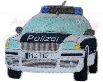 XL Polizeiauto Streifenwagen Applikation Aufnäher bügelbild sticker