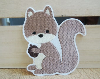 Squirrel applique patch ironing image embroidery application to iron on amelies world embroidered forest animals forest embroidered patch embroidery