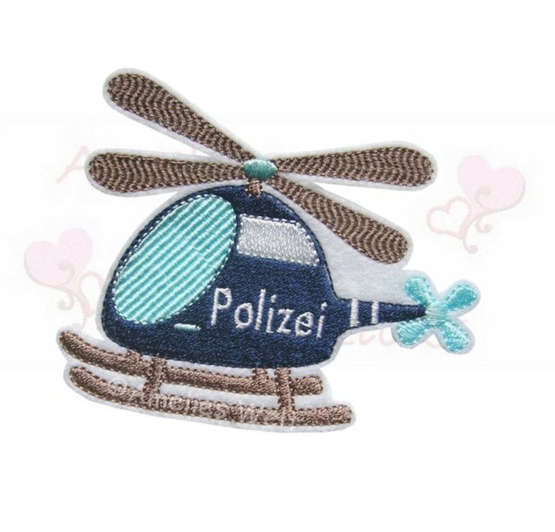 Police helicopter patch application ironing image image 1
