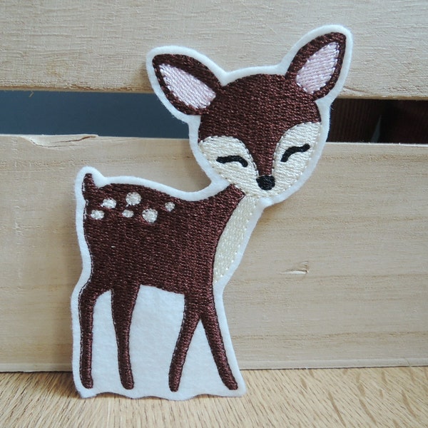 Reh Rehlein Applikation Aufnäher bügelbild stickapplikation zum aufbügeln amelies welt stickt waldtiere wald gestickt patch embroidery deer