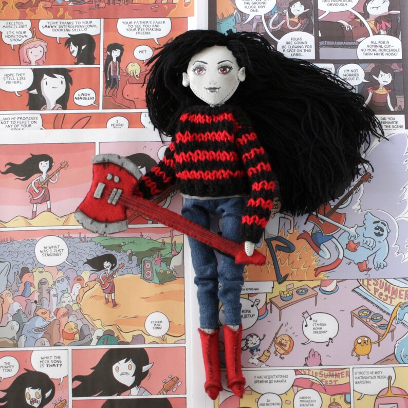 Marceline The Vampire Queen Doll Made To Order Adventure Time Etsy