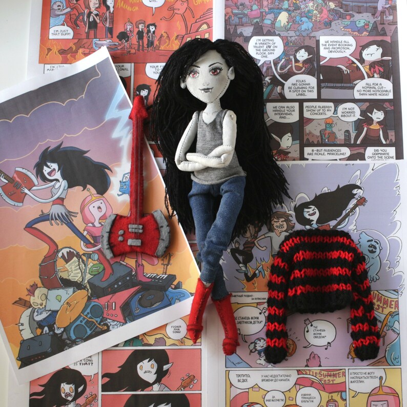 Marceline The Vampire Queen Doll Made To Order Adventure Time Etsy
