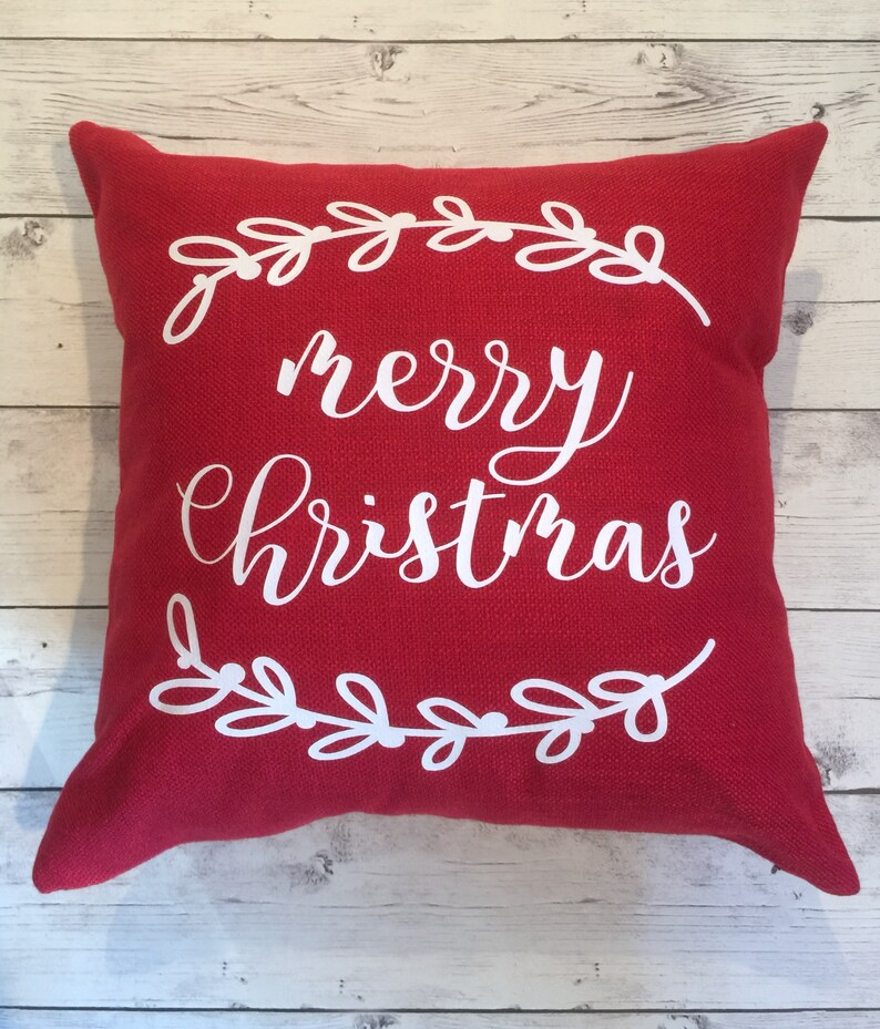 Merry Christmas pillow cover 18x18 christmas decor | Etsy