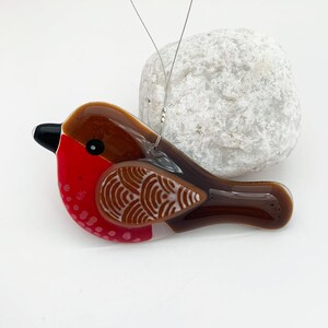 Fused Glass Robin Decoration