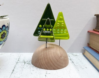 Fused Glass Christmas Trees - Mini Sculpture