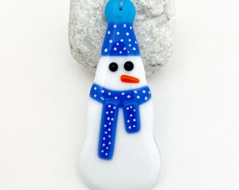 Fused Glass Snowman Decoration