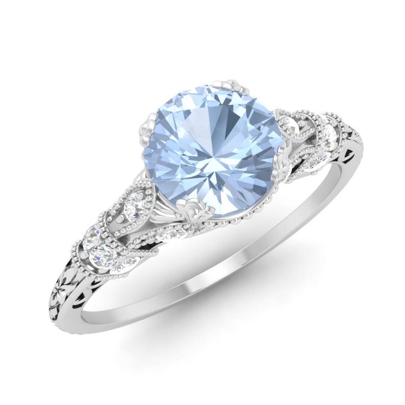vintage aquamarine engagement rings vintage aquamarine engagement rings