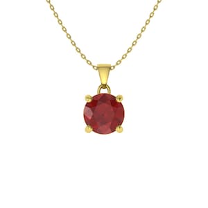 Beautiful Round Garnet Gemstones 14ct Rolled Gold Pendant