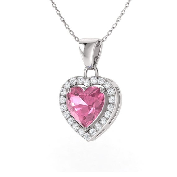 HX Necklace Women's Niche Design High Carbon Diamond Pink Diamond Necklace  Inlaid Love Peach Pendant Neck Pendant Jewelry