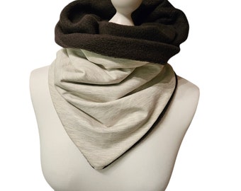 Slip-on scarf for adults scarf sweat fleece gray plain anthracite
