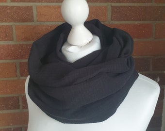 Muslin Loop Loop Scarf Scarf Hose Scarf Reversible Scarf Summer Scarf black uni