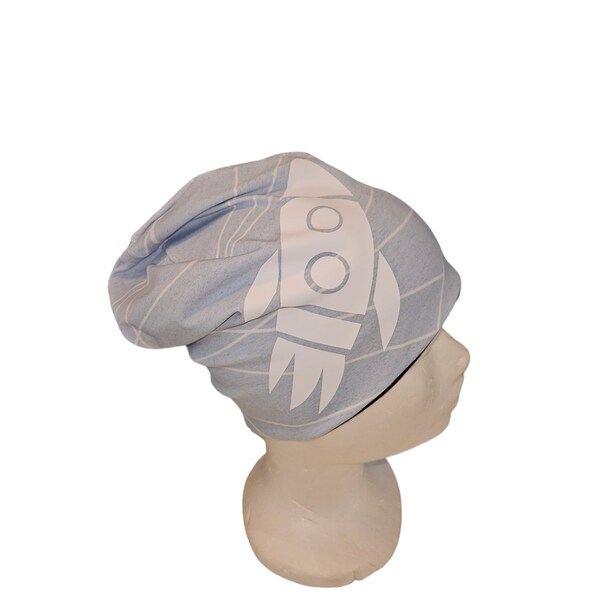 Beanie Mütze 50 52 54 Rakete Jungs Streifen