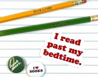 I READ past my bedtime vinyl sticker | decal waterproof matte water bottle laptop phone notebook planner reading book bookstore library