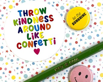 KINDNESS CONFETTI vinyl sticker | decal waterproof matte water bottle laptop phone notebook planner teen tween be kind positivity colorful