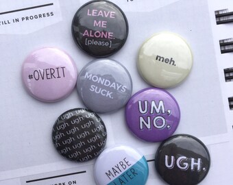 Purple Aesthetic Button Pins