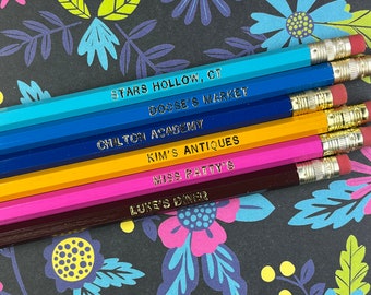 PLACES of STARS HOLLOW pencils set of 6 | quotes gift stationery desk teacher television tv show rory lorelei luke's