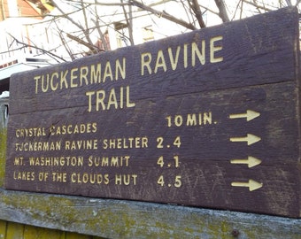 Tuckerman Ravine Trail sign replica