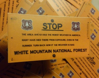 STOP! Worst Weather in America - White Mountain National Forest 3" vinyl sticker